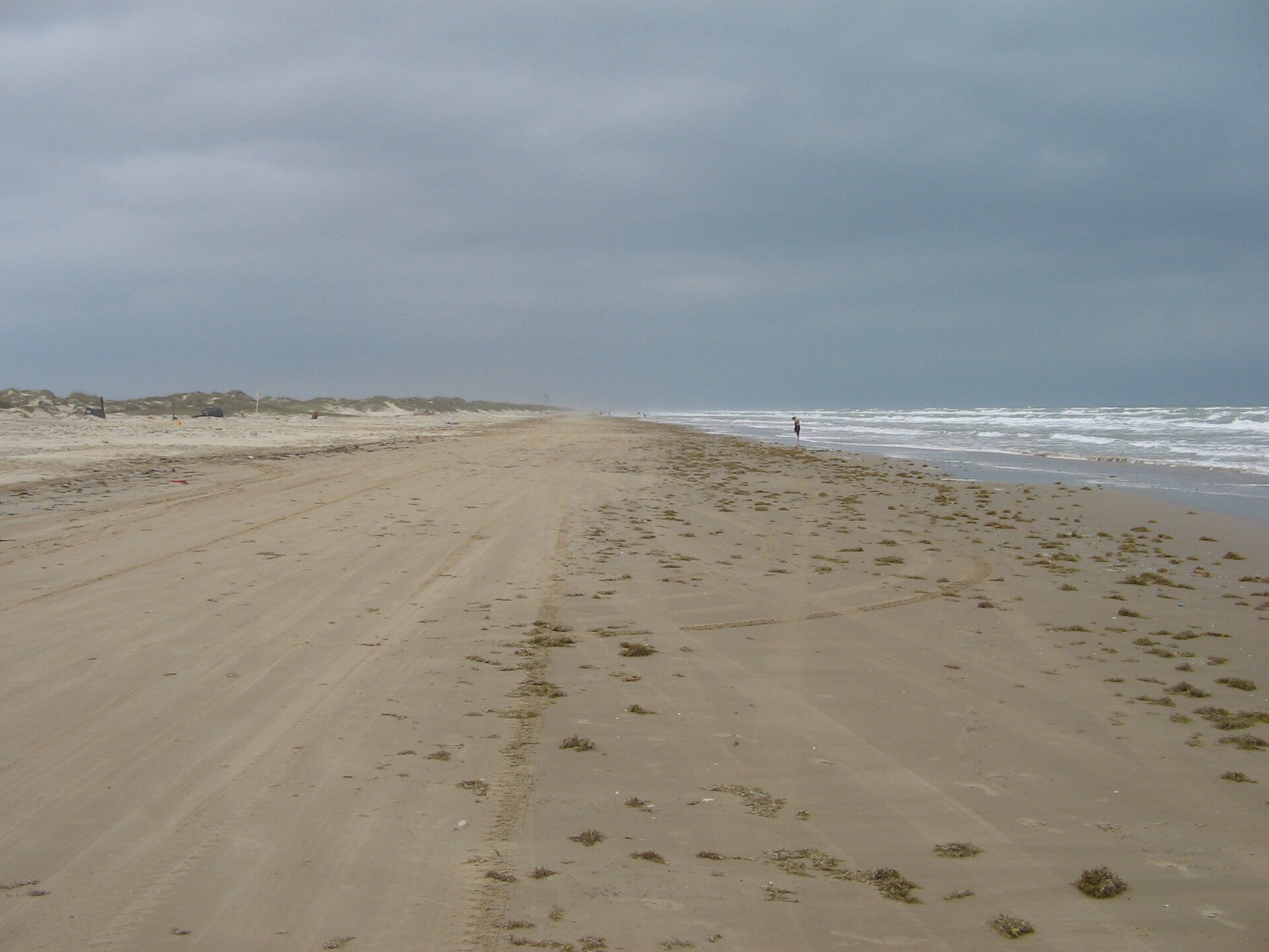 Shoreline and tidal flats at Boca Chica Beach in South Texas
